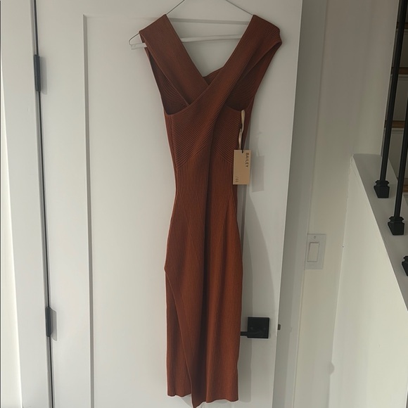 Bailey 44 Dresses & Skirts - Bailey 44 Brown Ruched One Shoulder Cocktail Dress